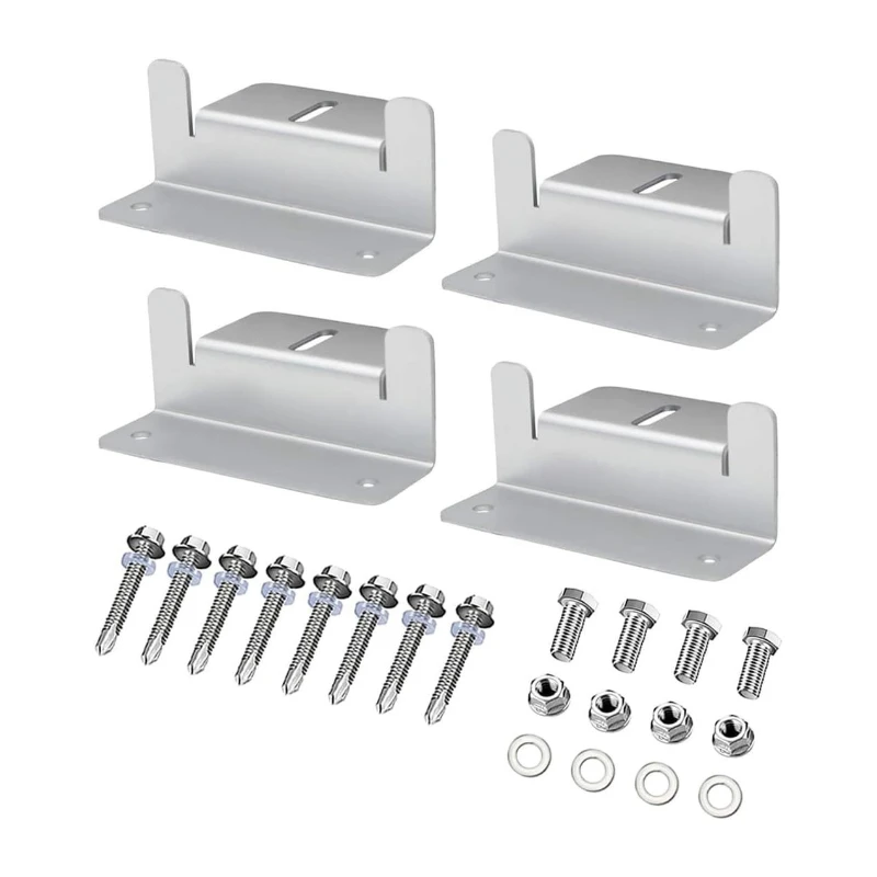 4 Set Z-type Units Using Solar Panel Mounting Bracket Racks Kit For RV Boat Off Grid Roof Solar Panel Aluminum Alloy Bracket