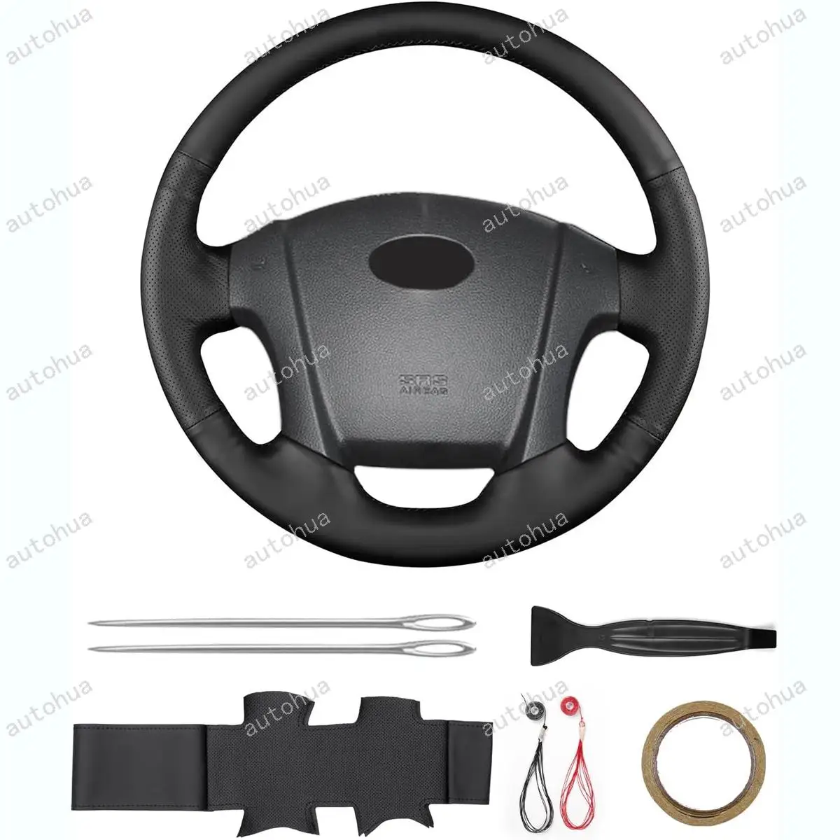 

Hand-Stitched Steering Wheel Cover for Kia 2006 Sportage,Non-Slip Breathable Microfiber Leather