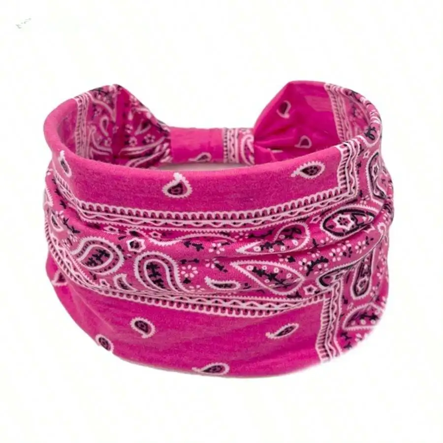 

Bohemian Knot Paisley Wide Headband For Women Soft Comfortable Hair Wrap Yoga Running Turban Sweatband