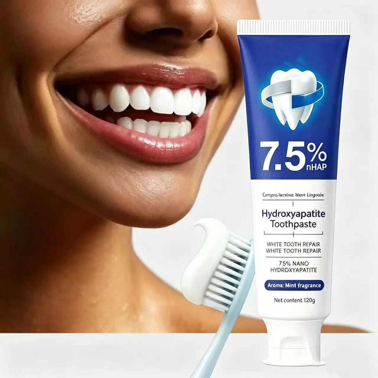 7.5% Hydroxyapatite Toothpaste Dental Calculus Remover Reduce Bad Breath Prevent Caries Mint Fresh Breath Teeth Whitening Care