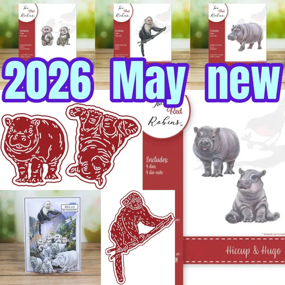 Animal Marcel Coco & Mango 2026 Nuevo troquel de corte de metal para manualidades DIY, álbum de fotos, plantilla de decoración hecha a mano