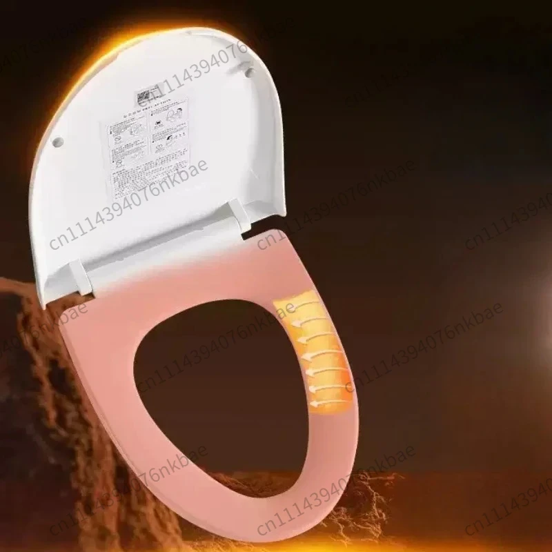 4-Level Adjustable Heated Toilet Seat, Waterproof Leakproof Antibacterial U/V Shape Warm Toilet Lid Cushion