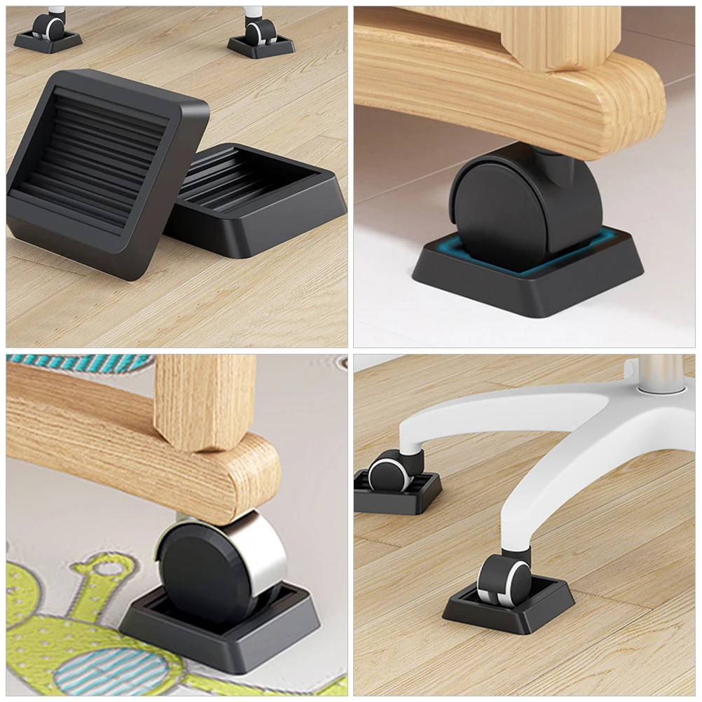 

5 Pcs Stroller Sliding Chair Floor Cushion Office Chairs Furniture Wheel Slot Pad Tpu Stoppers for