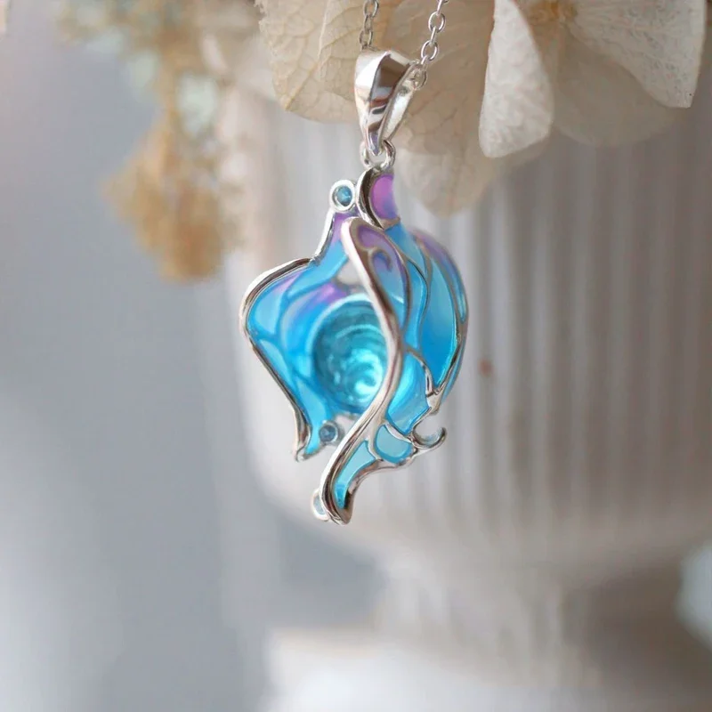 Game God of Justice Furina de Fontaine Focalors Beautiful Eye Cosplay Necklace Lantern Fashion Clavicle Chain Jewelry Accessorie