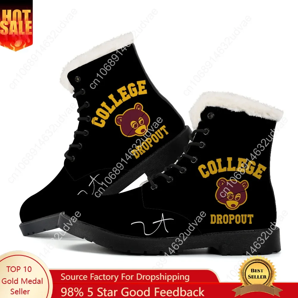 

Плюшевые ботинки Kanye West для мужчин, женщин и подростков, повседневные, для улицы, легкие, высокого качества, с принтом на заказ, для пар