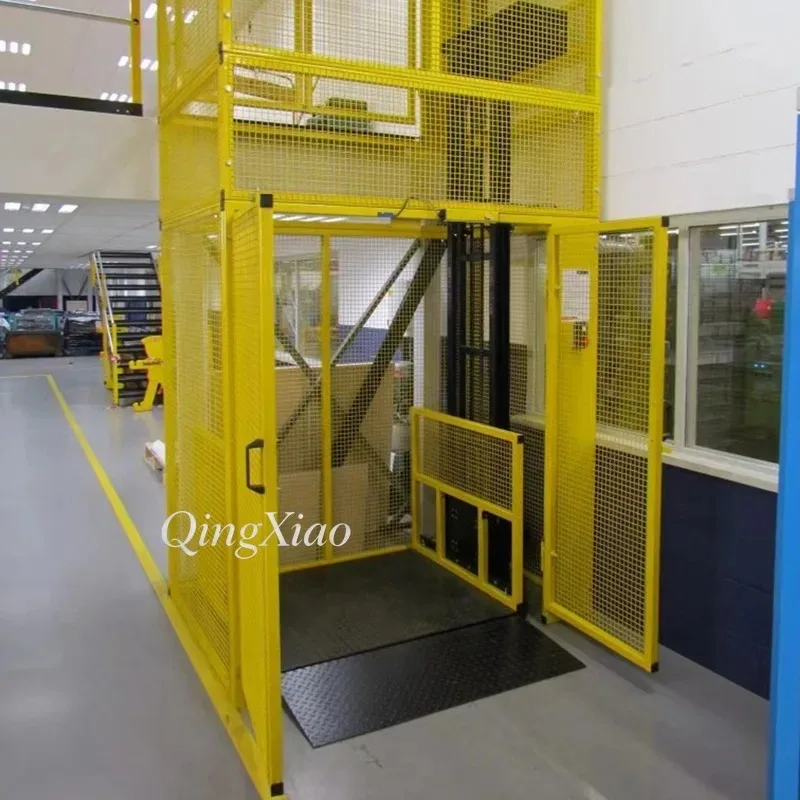 Double Rail Hydraulic Lifting Elevator Cargo Platform Matching Guide Rail Components Warehouse Factory Freight Lifting Operation