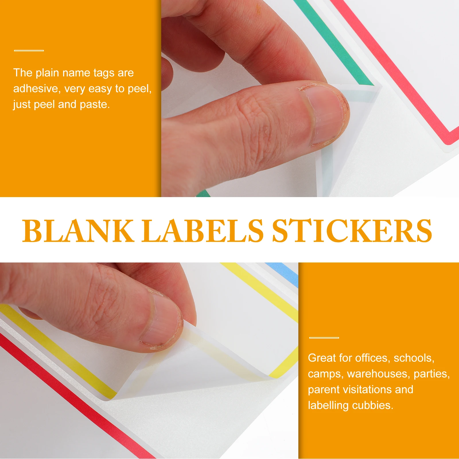 

Colorful Labels Stickers Removable Adhesive Notes Blank Name Tags Tabs DIY Classroom Elementary Folder ganizer