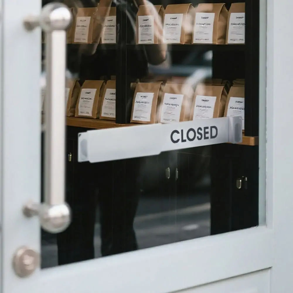 Durable Material Hanging Sign Fade-Resistant Lightweight Design Shop Door Sign Solid Construction Distinct Lettering