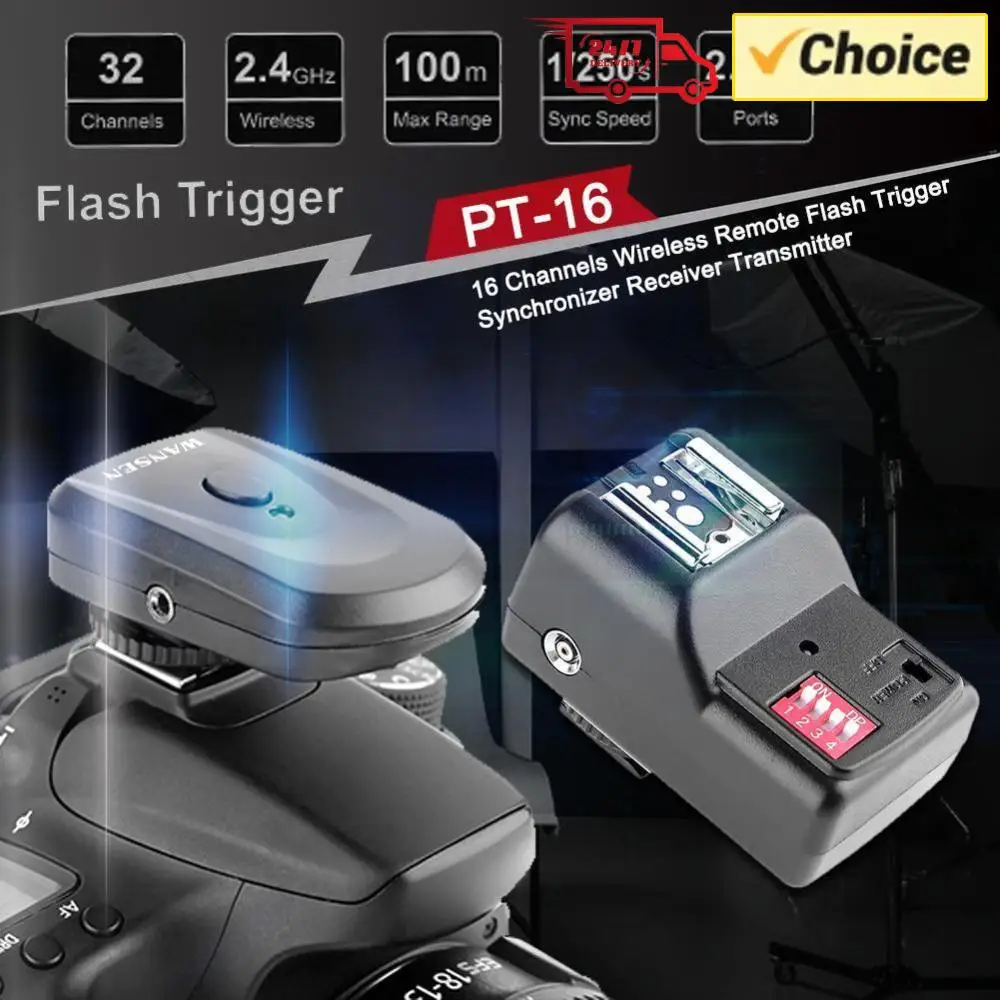Wireless Remote Control Off-camera Fash On-board Flash Trigger Shutter Synchronizer Receiver Transmitter