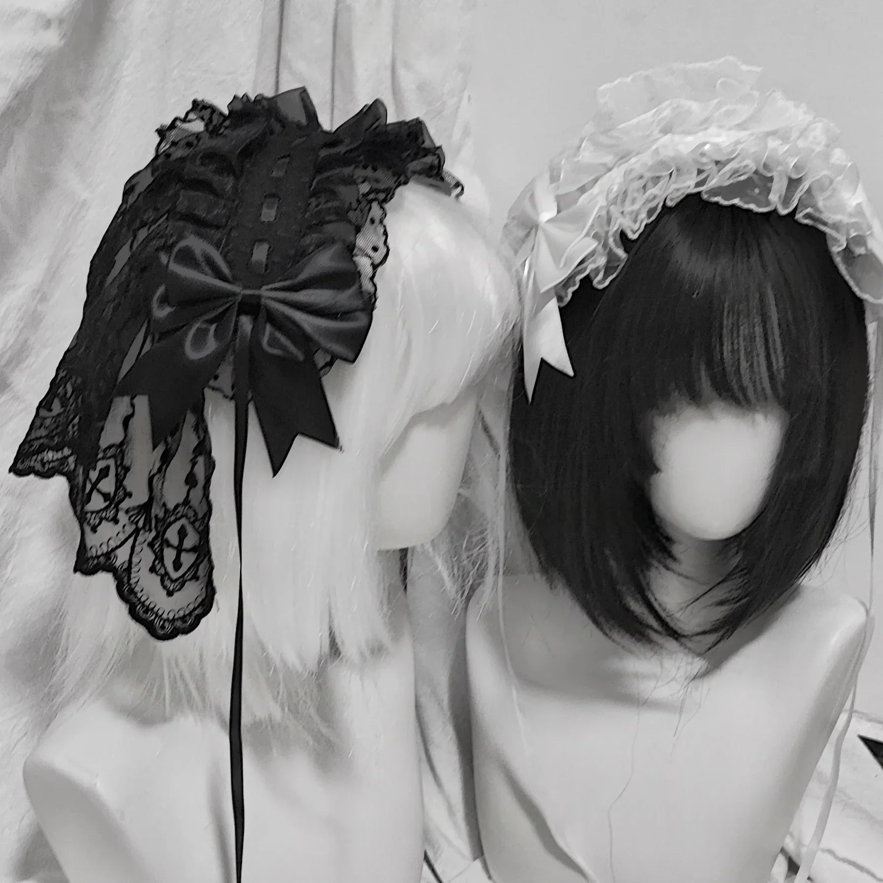 4 tipi di velo da sposa Lolita originale, fascia versatile, gotico, pizzo scuro, copricapo da angelo, accessorio per capelli con volant, cosplay Lolita