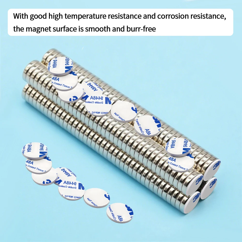 12x3mm Super Powerful Round Neodymium Magnet  With double-sided adhesive Magnet N35 Strong Permanent Magnetic imanes