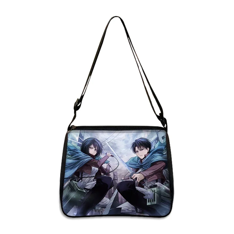 Anime Attack on Titan Print Shoulder Bag Women Adjustable Underarm Bags for Travel Manga Levi Mikasa Eren Handbag Crossbody Bags