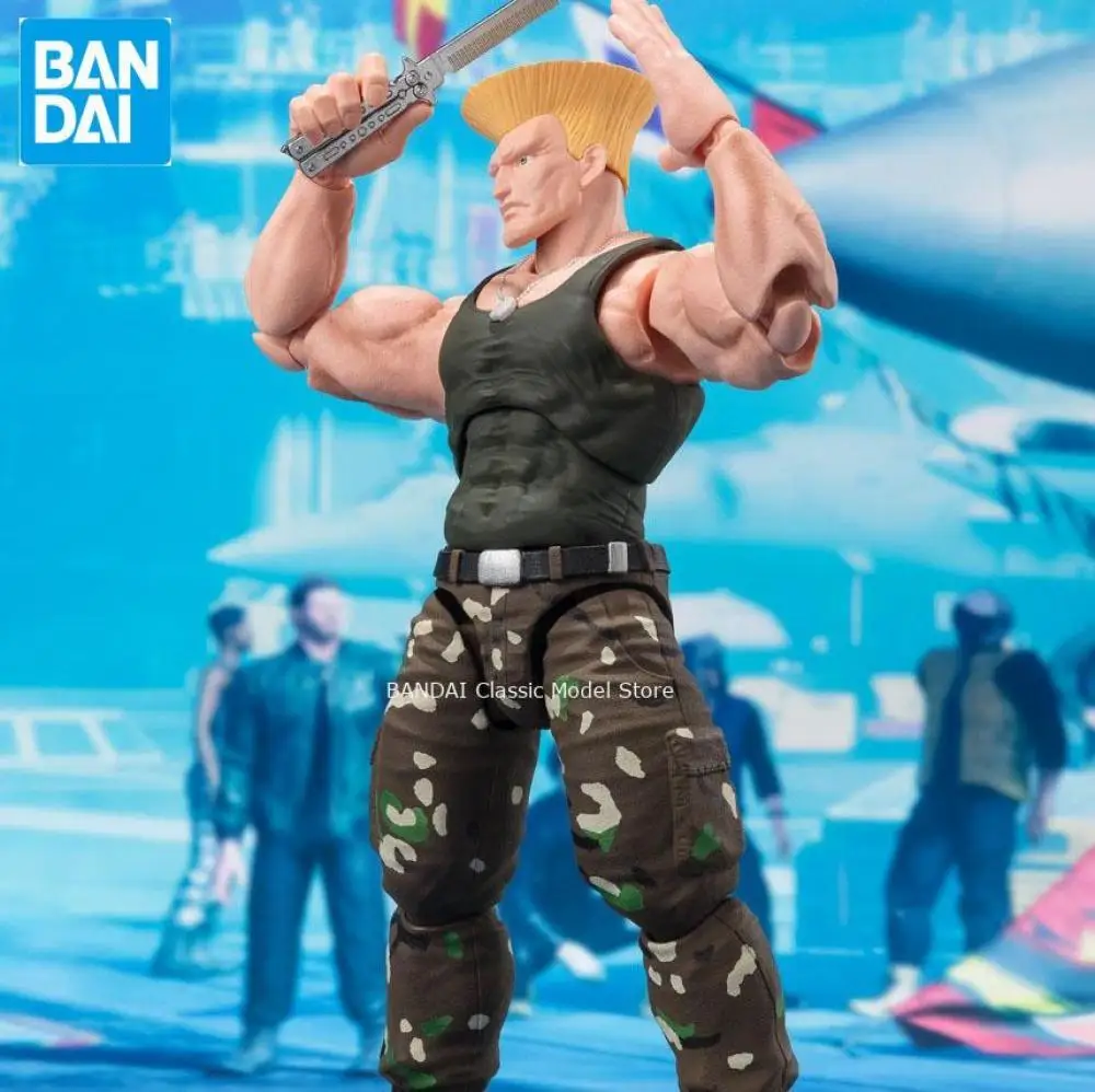 Oryginalna oficjalna oryginalna figurka Bandai S.h.figuarts Street Fighter Guile Anime Oryginalna kolekcjonerska figurka w pudełku Dollstoy