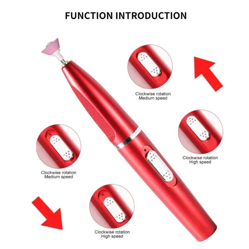 電気ネイルポリッシャー,ドリルビット,プロのネイルポリッシャー,研磨,死んだ皮膚の除去,アートサンディング,ファイルペン,マニキュアマシン