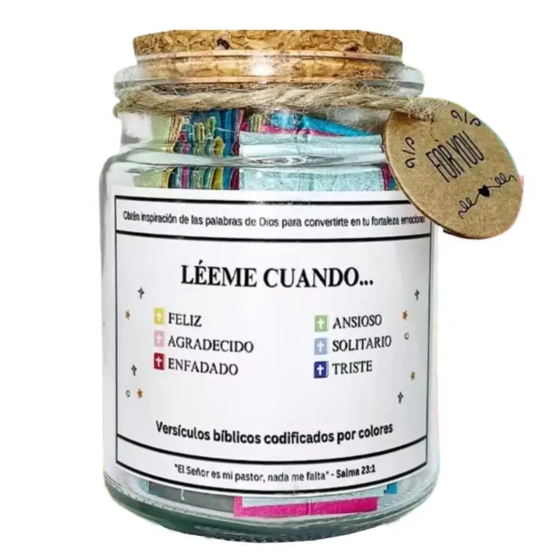 Bible Verse Jar Spanish Scripture Prayer Hope Bible Verse Jar Decoration Positive Thinking Emotional Support Scripture Prayer