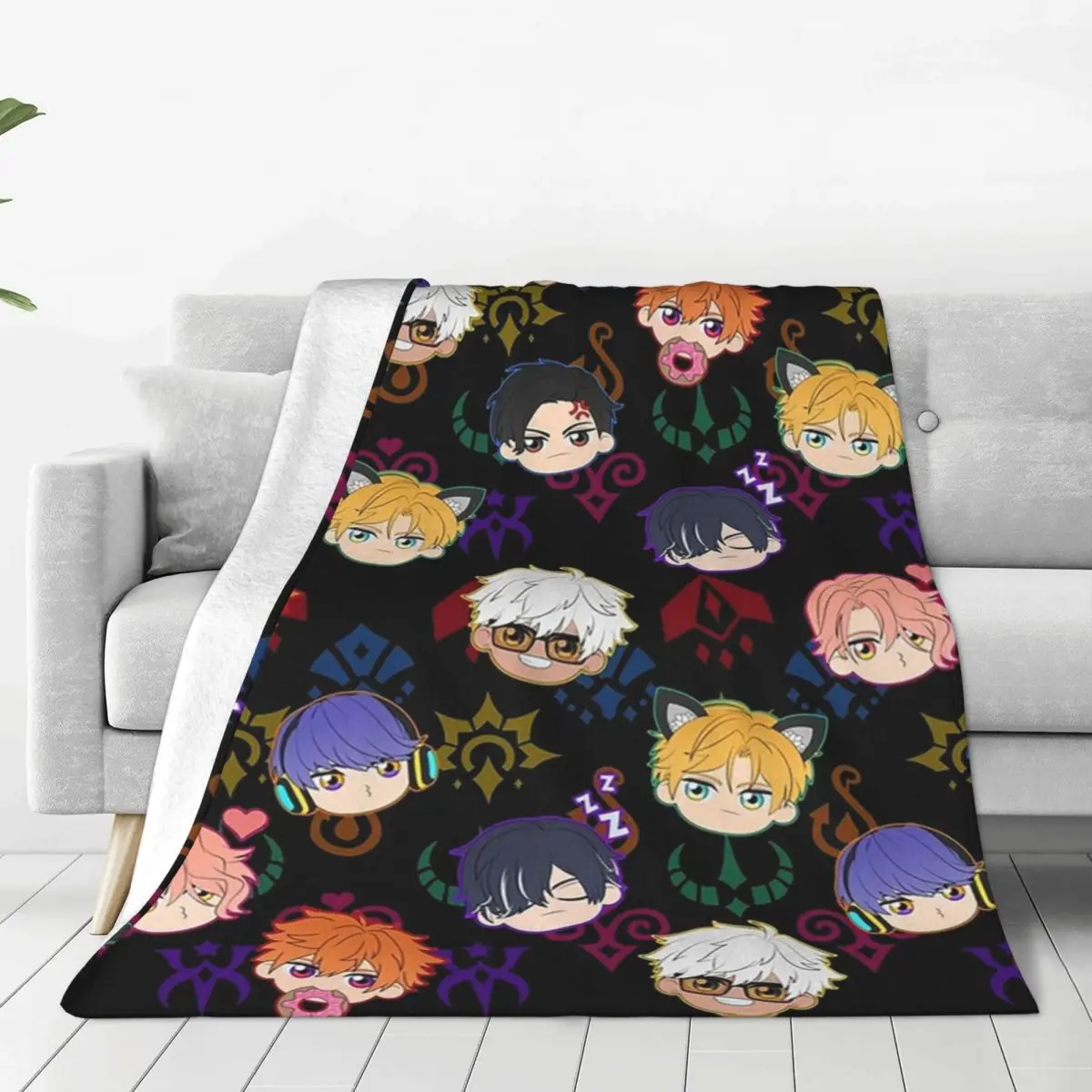 Obey Me - Demon Brothers-Manta de forro polar con patrón de hermanos, mantas Súper suaves para sofá, ropa de cama, colcha de oficina