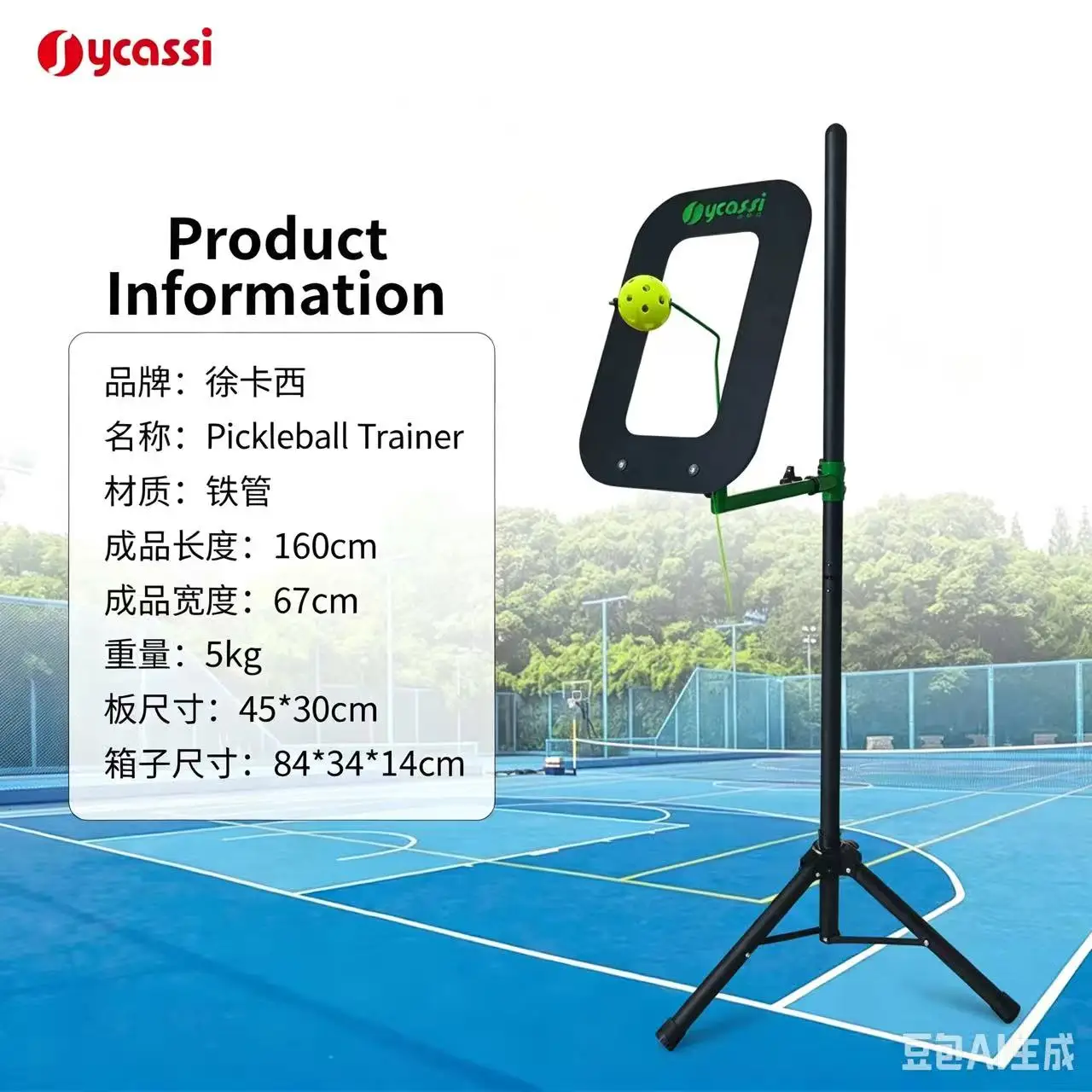 Multi-Functional Tennis & Pickleball Rebounder Trainer - Solo Practice with Topspin, Adjustable Height, Quick Ball Change