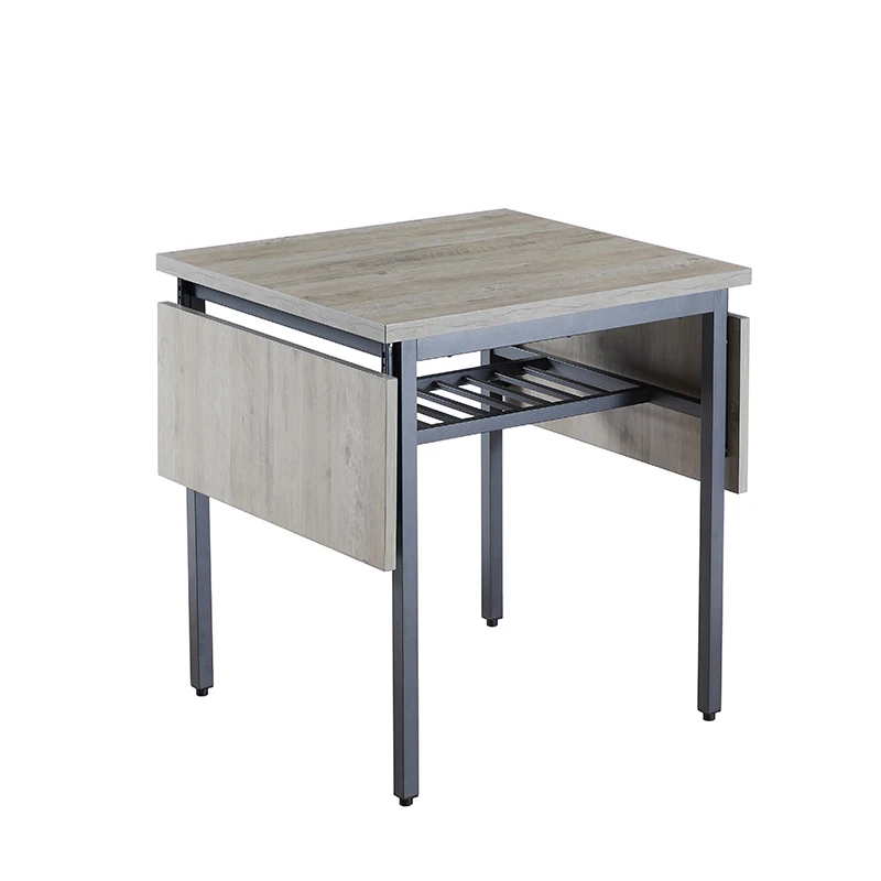 Opklapbare Eettafel, 1.2 Inch Dik Tafelblad, Voor Eetkamer, Woonkamer, Grijs, 63.2 ''L X 35.5'' W X 30.5 ''H.