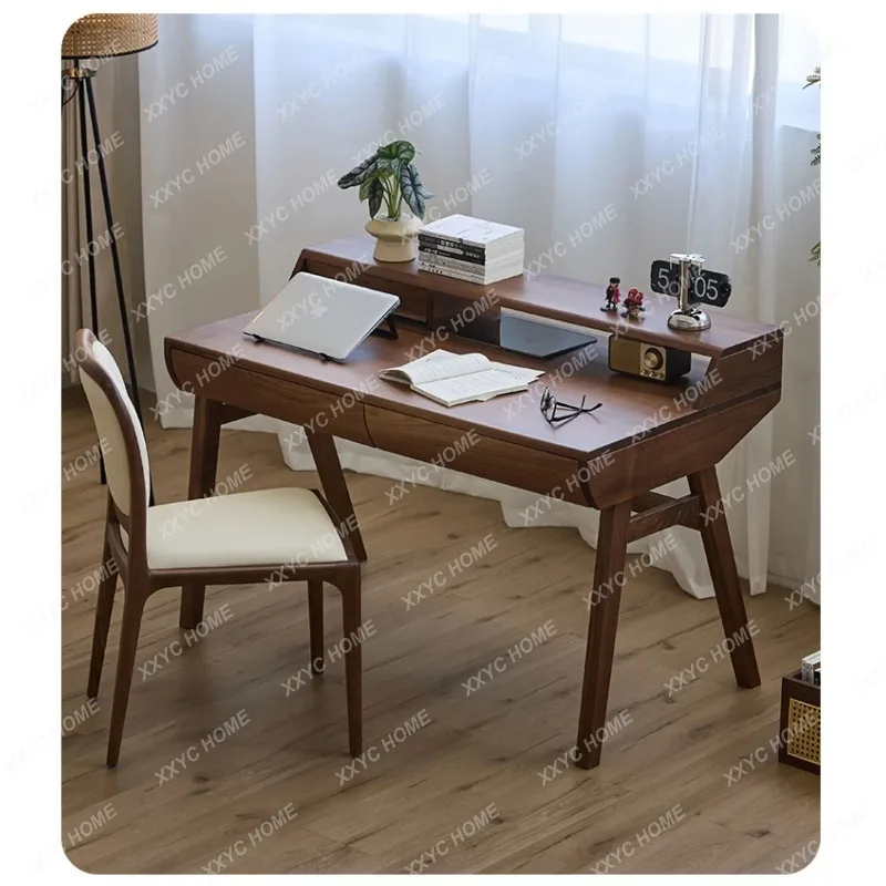

SSBlack walnut, solid wood writing desk, Japanese minimalism