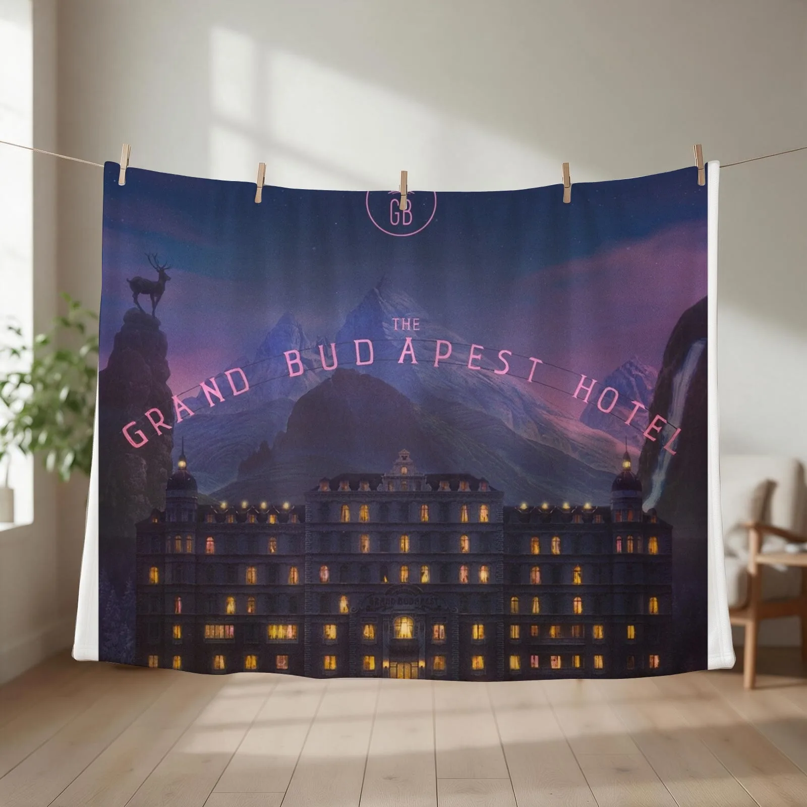 The Grand Budapest Hotel Throw Blanket couch cozy soft plush fuzzy picnic outdoor blanket