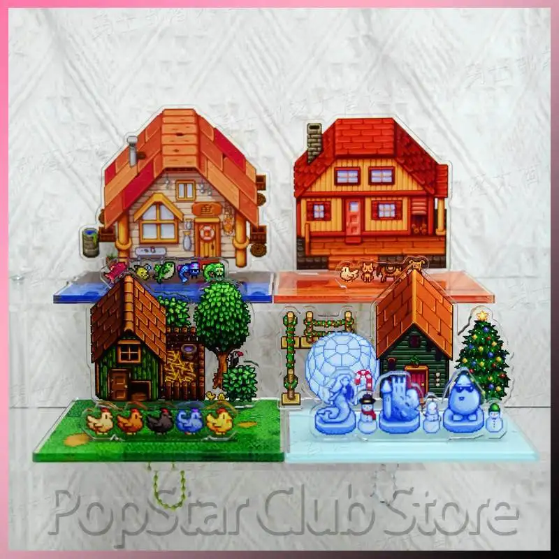 Stardew Valley Game Peripheral Phone Holder Stardewvalley Acrylic Steam Spot Autumn Private Residence Pixel Style Acg Fans Decor