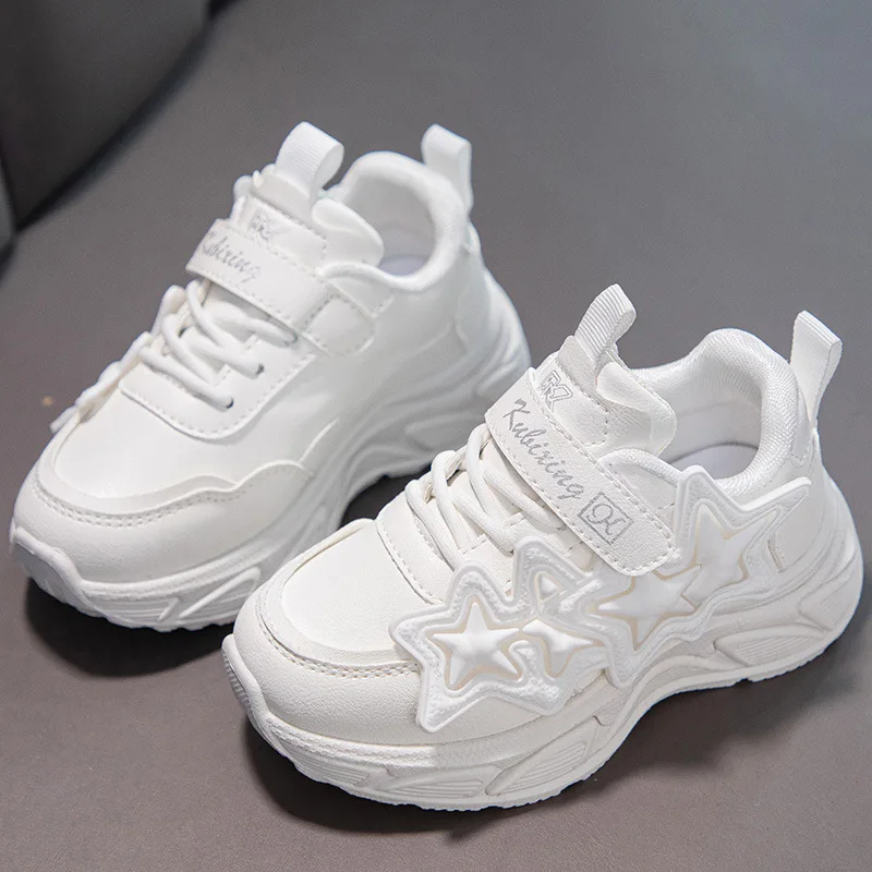 Girls Shoes 2024 New Light Running Footwear Simple Versatile Sports Jogging Trainers Casual Kids Sneakers Retro Old Dady Shoes