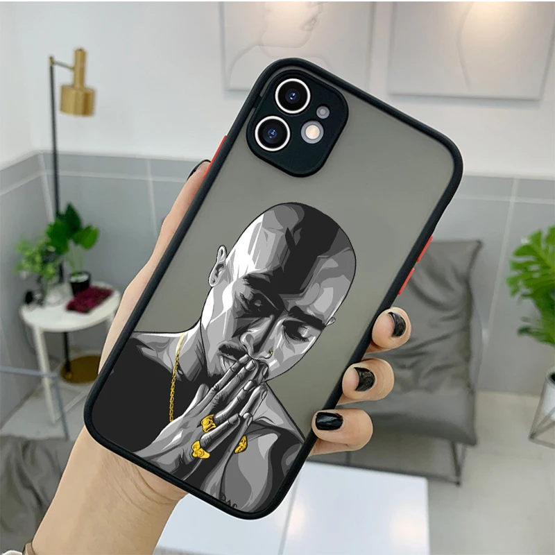 جراب هاتف توباك مغني الراب 2pac ، غطاء صلب لهاتف أيفون 15 ، 14 ، 13 ، 12 ، 11 Pro Max ، 13 ، 12 Mini ، X ، XS Max ، XR ، 8 ، 7 Plus