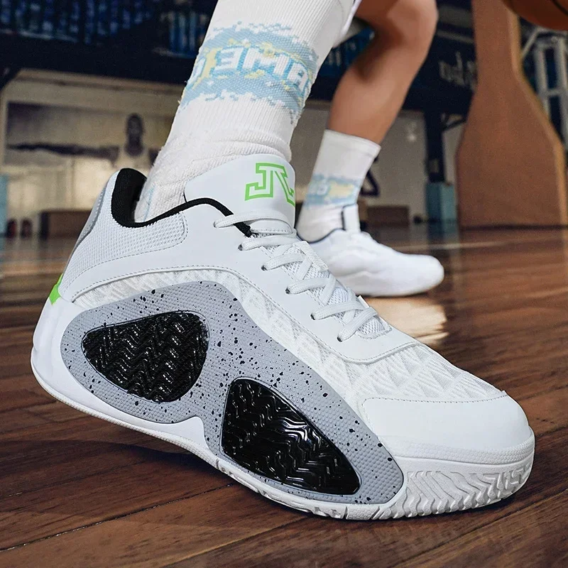 

2025 мужские баскетбольные кроссовки из ТПУ с высокой подошвой с отскоком, тренировочные кроссовки для скорости, дышащие, износостойкие, нескользящие кроссовки