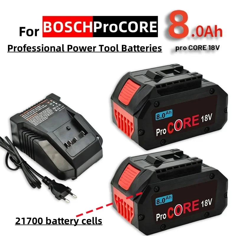 18V Bosch ProCORE Premium Series Replacement Battery New 21700 Battery Cell Suitable for BOSCH BAT609, BAT618, GBA18V8 8.0Ah