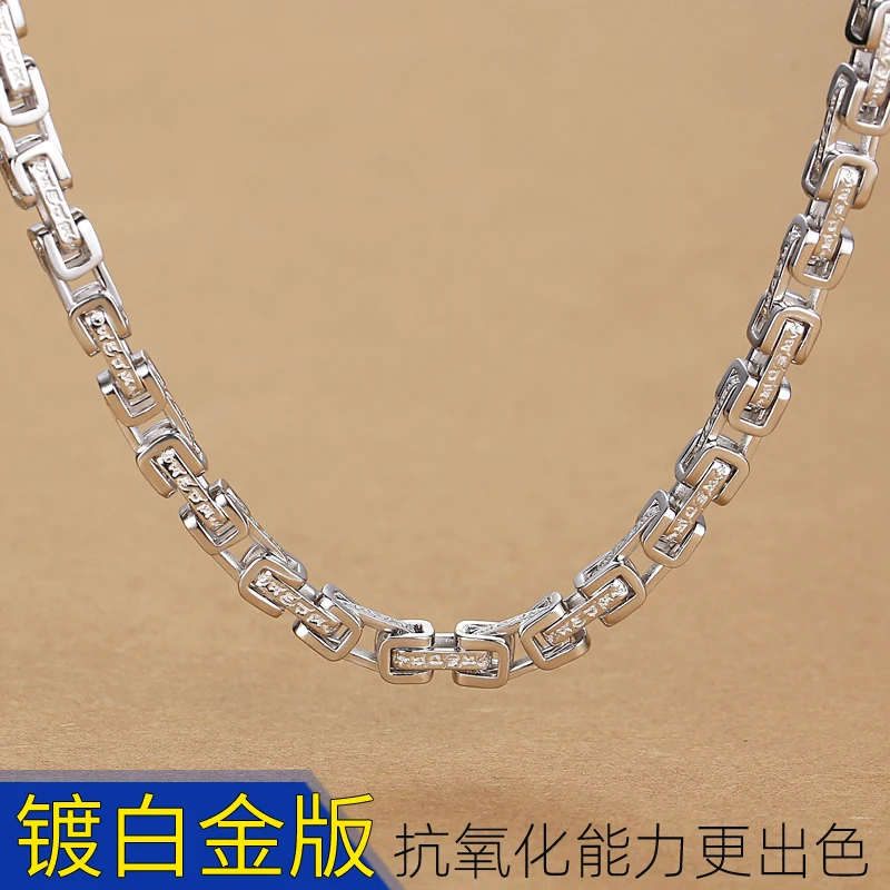 925 silver men's necklace, long and thick, domineering personality, boys' gift, fashion, hip-hop decoration, necklace trend