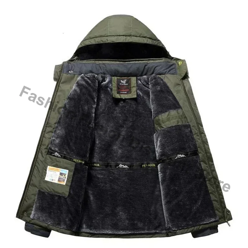 Parka invernale da uomo frangivento più cappotti di pelliccia spessi e caldi antivento giacche anorak militari con cappuccio maschili giacche invernali da uomo