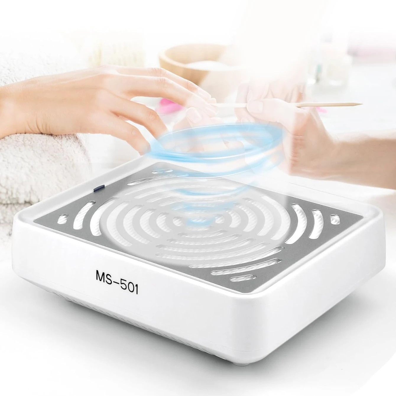 Nail Dust Collector with Reusable Filter  Extractor Vacuum Acrylic  Dust Cleaner with Powerful Vacuum Fan