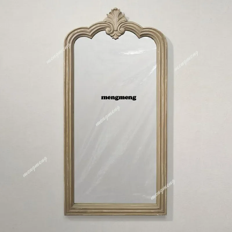 H134 Old wall hanging makeup mirror, living room fireplace light luxury decorative mirror, warm bedroom dressing