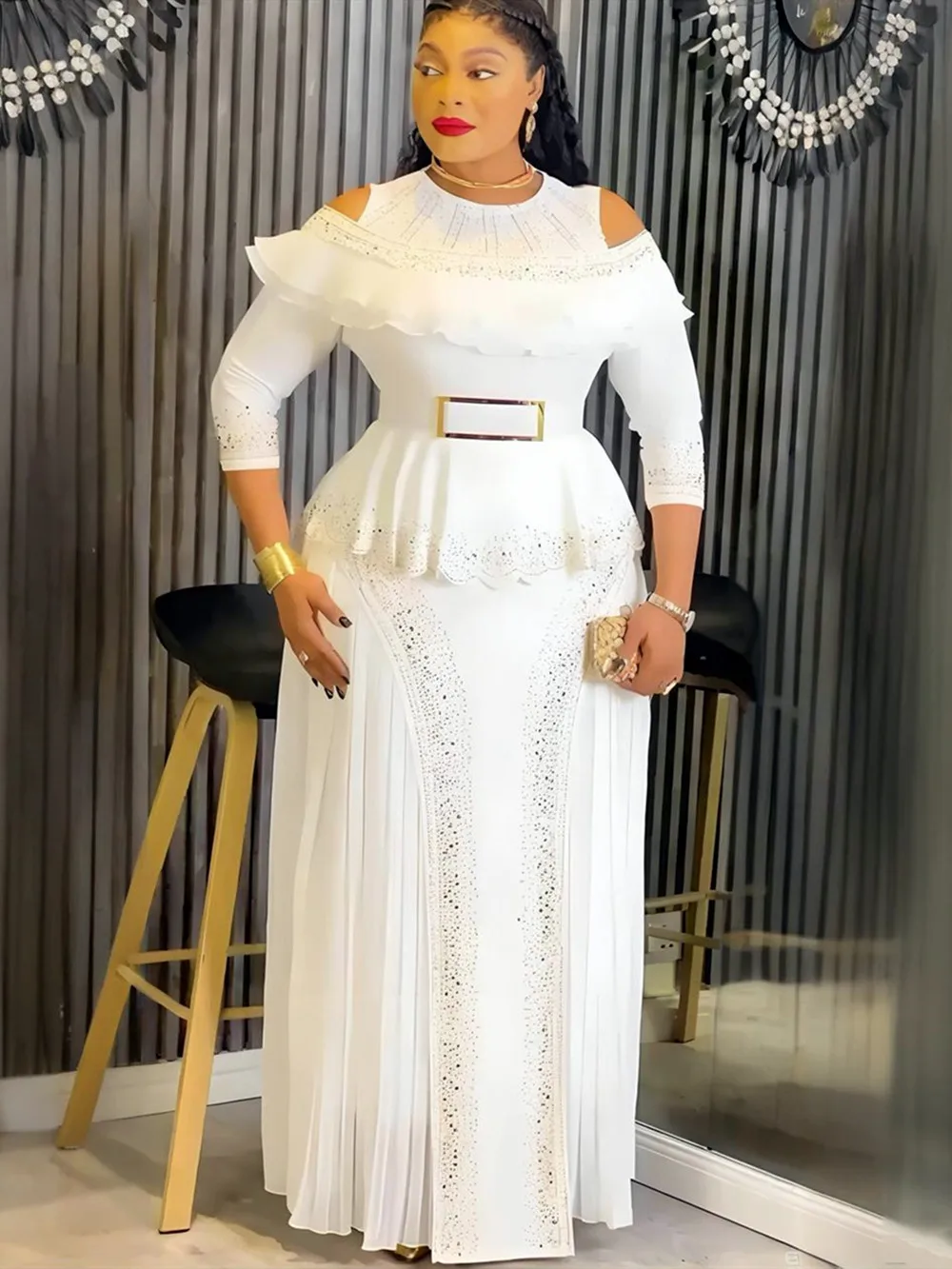 Vestidos de Fiesta Africanos de Tallas Grandes para Mujer 2026, Nueva Moda Dashiki Ankara, Vestido de Noche Elegante para Boda, Vestido Maxi Musulmán Turco