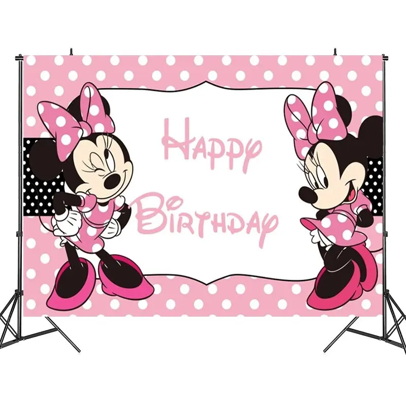 Minnie Mouse Decoration Birthday Party Paper Plate Napkin Cake Disposable Party Tableware Balloon For Baby Shower Girls Supplies