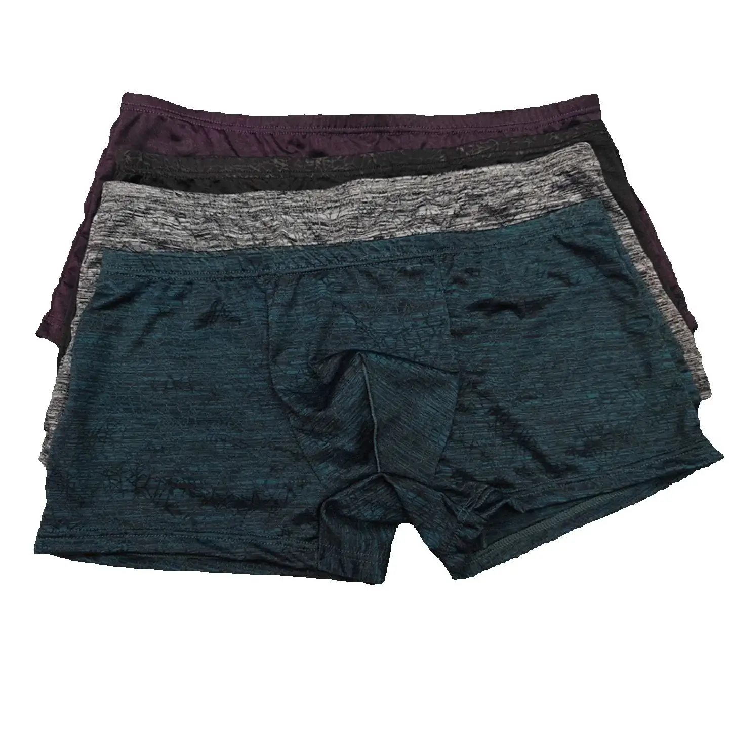 

Men's Boxy Underwear Jacquard Ice Silk Elastic Quick Dry Trunks Youth Low Waist U Convex Pouch Boxer Shorts Gays Sexy Underpants