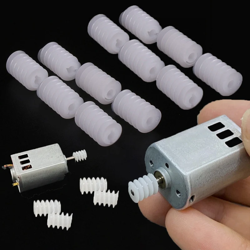 0.5M Plastic Gear 7/8/10 Teeth Toy RC Model Car 1mm/2mm Shaft Motor Transmission Pinion Gear 6mm Worm Gear Helical Gears