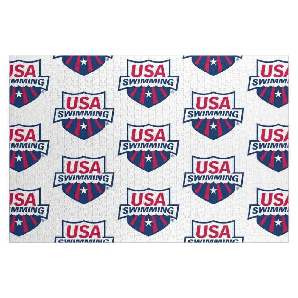 Swimming Team, USA Logo Jigsaw Puzzle Personalized Kids Gifts With Photo Personalized Child Gift Puzzle