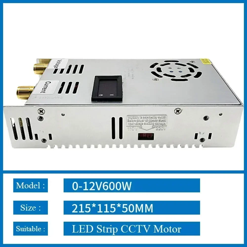 Switching Power Supply Adjustable AC 220V DC 0- 12V 24V 36V 48V 60V 100V 150V 200V 600W Digital Display For LED Strip CCTV Motor