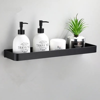 Black Bathroom Shelf Bath Shower Shelf Aluminum Bathroom Corner shelf Wall Mounted Black Aluminum Kitchen Storage holder