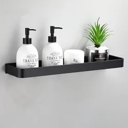 Black Bathroom Shelf Bath Shower Shelf Aluminum Bathroom Corner shelf Wall Mounted Black Aluminum Kitchen Storage holder