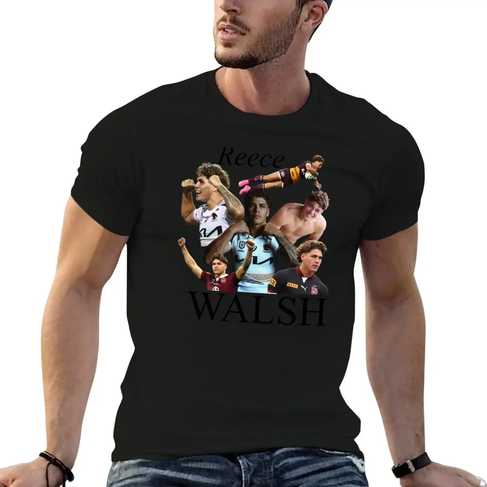 

Reece Walsh collage T-Shirt sports fans customizeds croswit shirt man compression shirt men