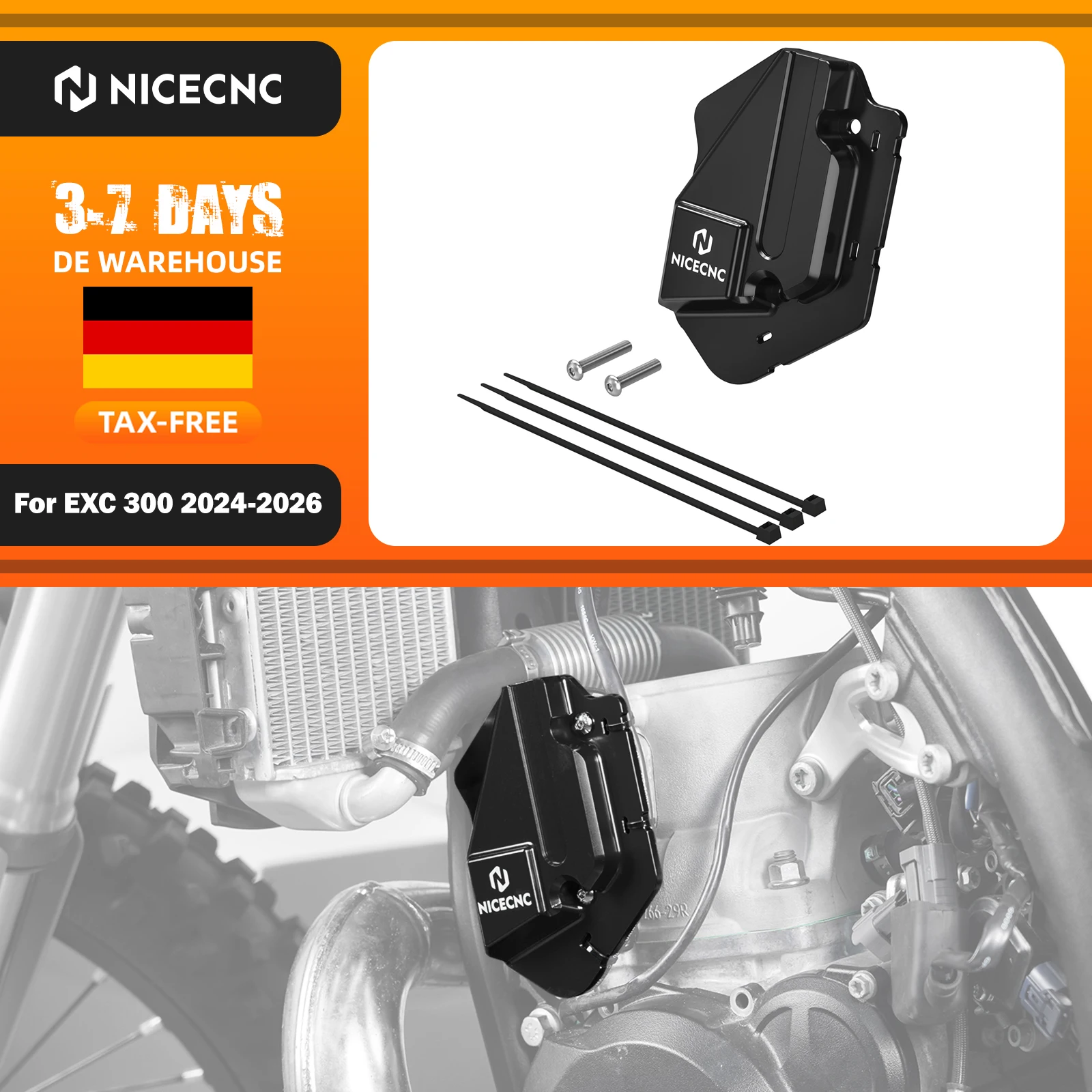 NICECNC 2024-2026 Für KTM EXC 300 EXC 250 XCW 300 Für Husqvarna TE 300 TE 250 GasGas EC 300 Motorrad Linker Kraftventildeckelschutz Aluminium