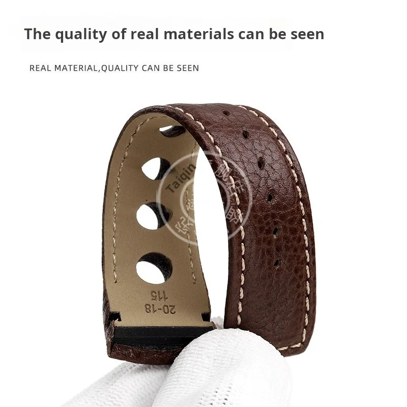 High quality curved end 20mm Cowhide Bracelet For Tissot 1853 prs516 Racing watchband t044 t044430a T044417 leather watch strap