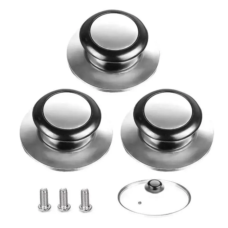 1/2Set Replacement Knob Handle Stainless Steel Lid Knob For Glass Lid Pot Pan Cover Cookware Kitchen Accessories