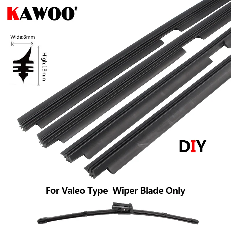 KAWOO Car Vehicle Insert Natural Rubber strips For Valeo Type Beam Wiper Blade (Refill) 14