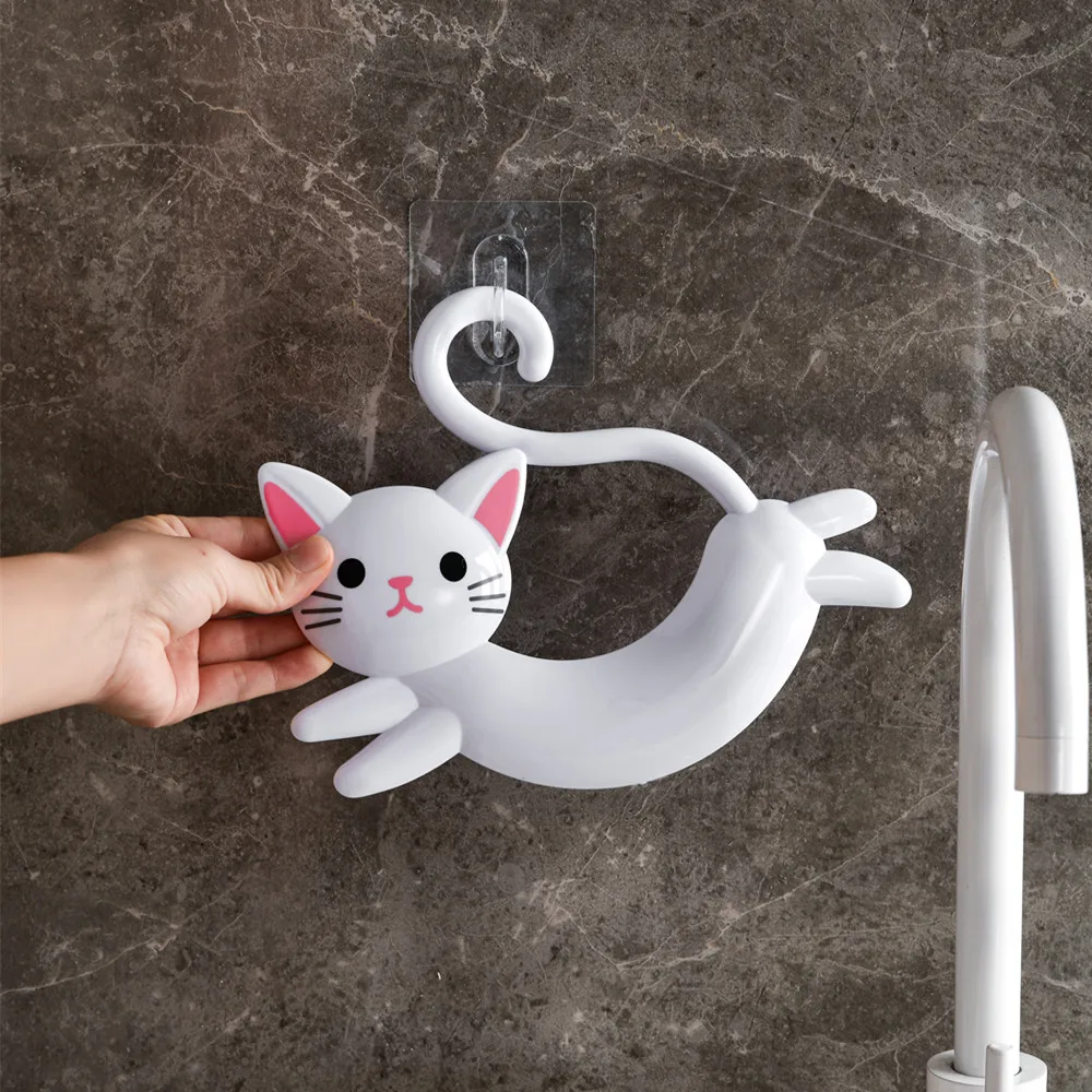 1pcs Hanging towel rack, bathroom no punching hanging rod ring, cute cartoon bathroom wash towel for children and babies