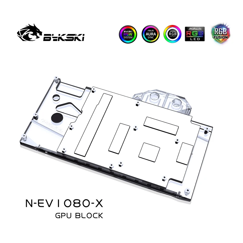 Imagem -03 - Bykski Bloco de Água para Uso em Evga Gtx1080 1070 Ftw Gtx1060 ti Ftw Ultra Placa de Vídeo de Cobertura Completa Bloco de Cobre do Radiador Rgb