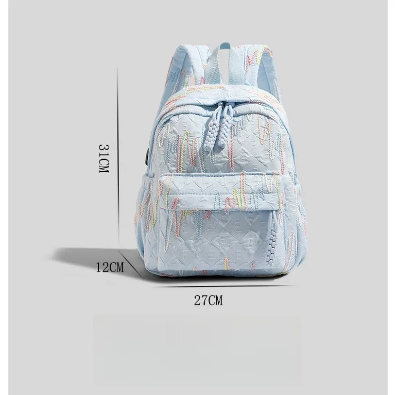 1 قطع أزياء الحد الأدنى على ظهره عارضة Daypack كتلة اللون طالب حقيبة مدرسية القطن قماش خفيفة الوزن حقيبة السفر