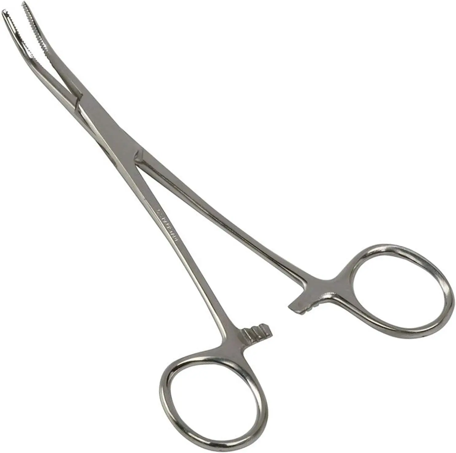 

Precision locking forceps with curved tip, silver finish, 5.5-inch length, single unit package